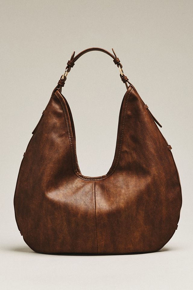 By Anthropologie Burnished Faux Leather Hobo Bag #1