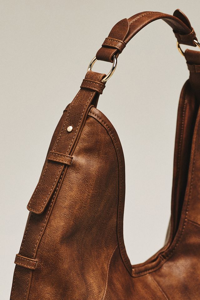 By Anthropologie Burnished Faux Leather Hobo Bag #2