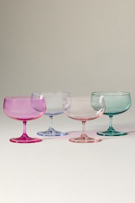 Peony Coupe Glasses, Set of 4