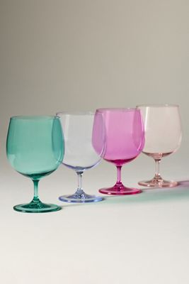 Peony Goblet Glasses, Set of 4