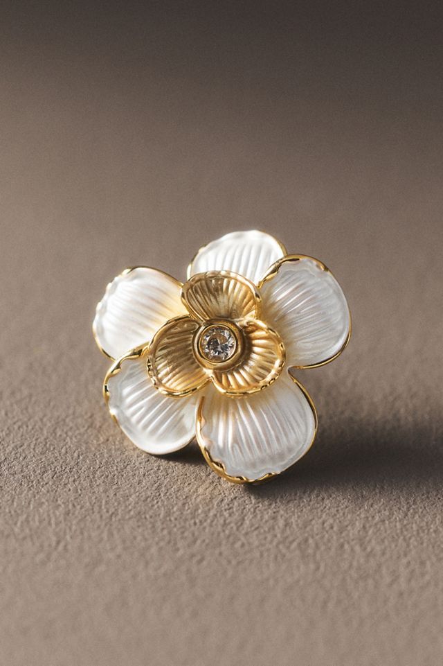 Layered Floral Crystal Earrings #1