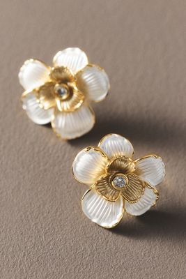 Layered Floral Crystal Earrings