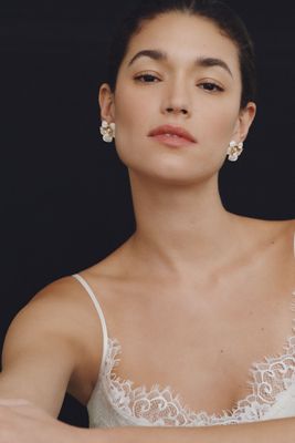 Layered Floral Crystal Earrings