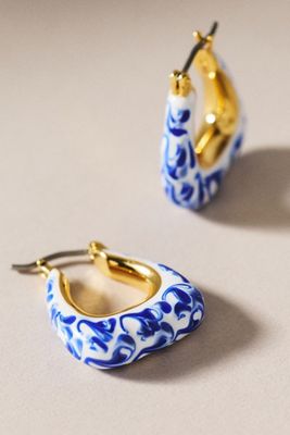 Ana Lusia Dakota Marble Hoop Earrings