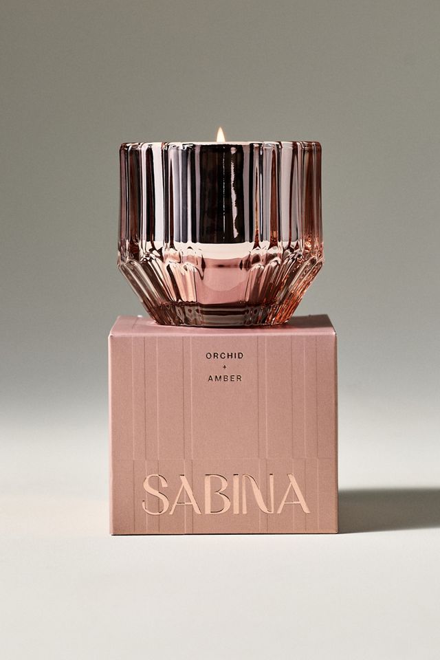 Sabina Floral Orchid & Amber Glass Candle #2