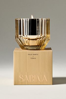 Sabina Woody Palo Santo & Tonka Glass Candle