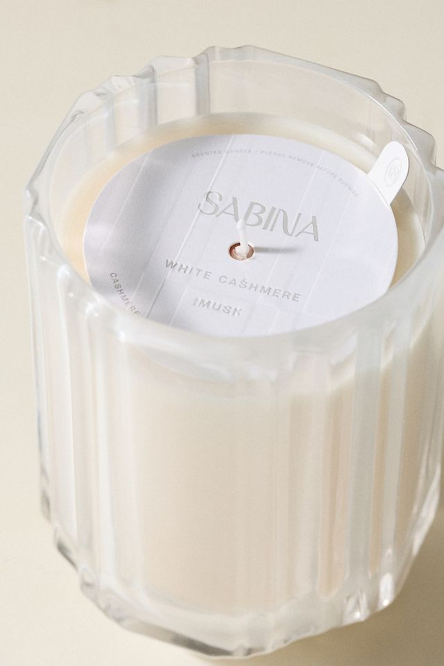 Sabina Fresh White Cashmere & Musk Glass Candle #6