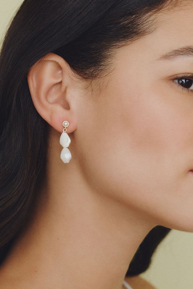 A. B. Ellie Mother of Pearl Stacked Drop Earrings #1