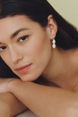 A. B. Ellie Mother of Pearl Stacked Drop Earrings