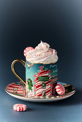 Holiday in the City Stoneware Espresso Cup & Saucer