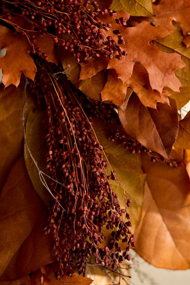 Fall Foliage Dried Wreath #1