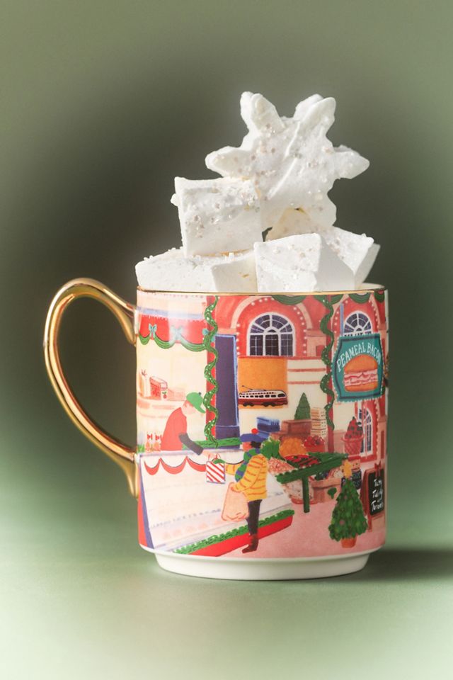 Holiday in the City Stoneware Mug | Anthropologie