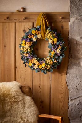 Purple + Yellow Dried Wreath