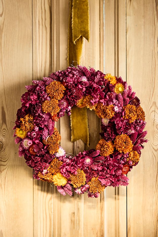 Jewel Tones Dried Wreath #2