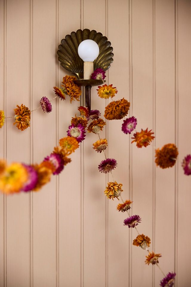 Jewel Tones Dried Floral Garland #1