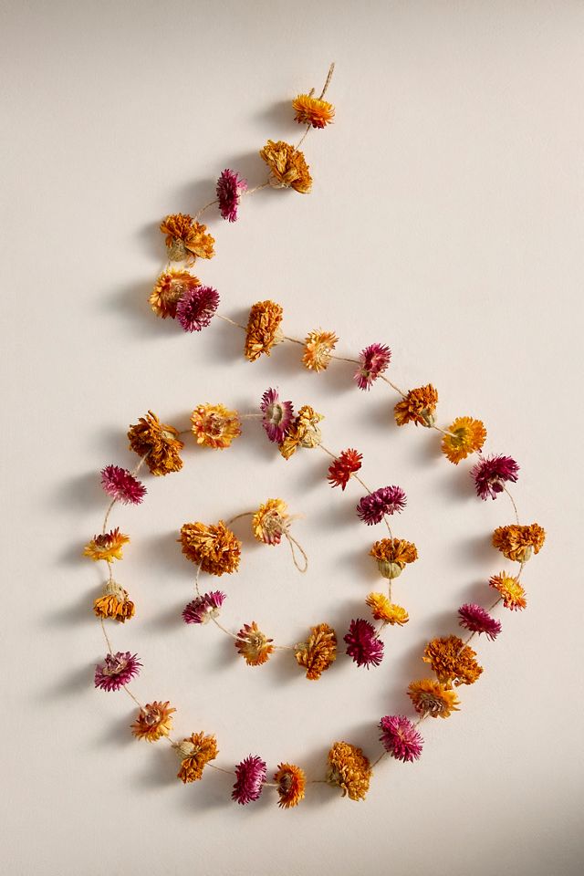 Jewel Tones Dried Floral Garland #2
