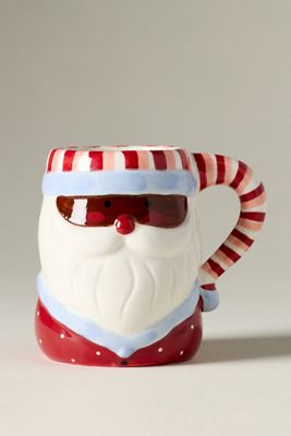 Figural Stoneware Santa Mug