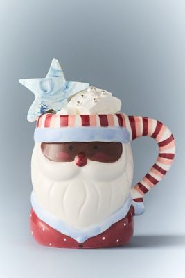 Figural Stoneware Santa Mug