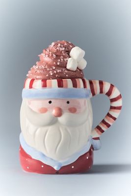 Figural Stoneware Santa Mug