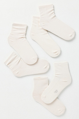Stems Everyday Socks, Set Of 3 In Ivory