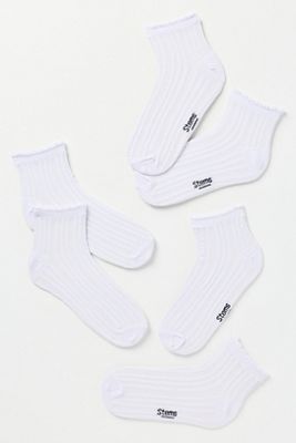 Stems Lace Knit Ankle Socks, Set of 3