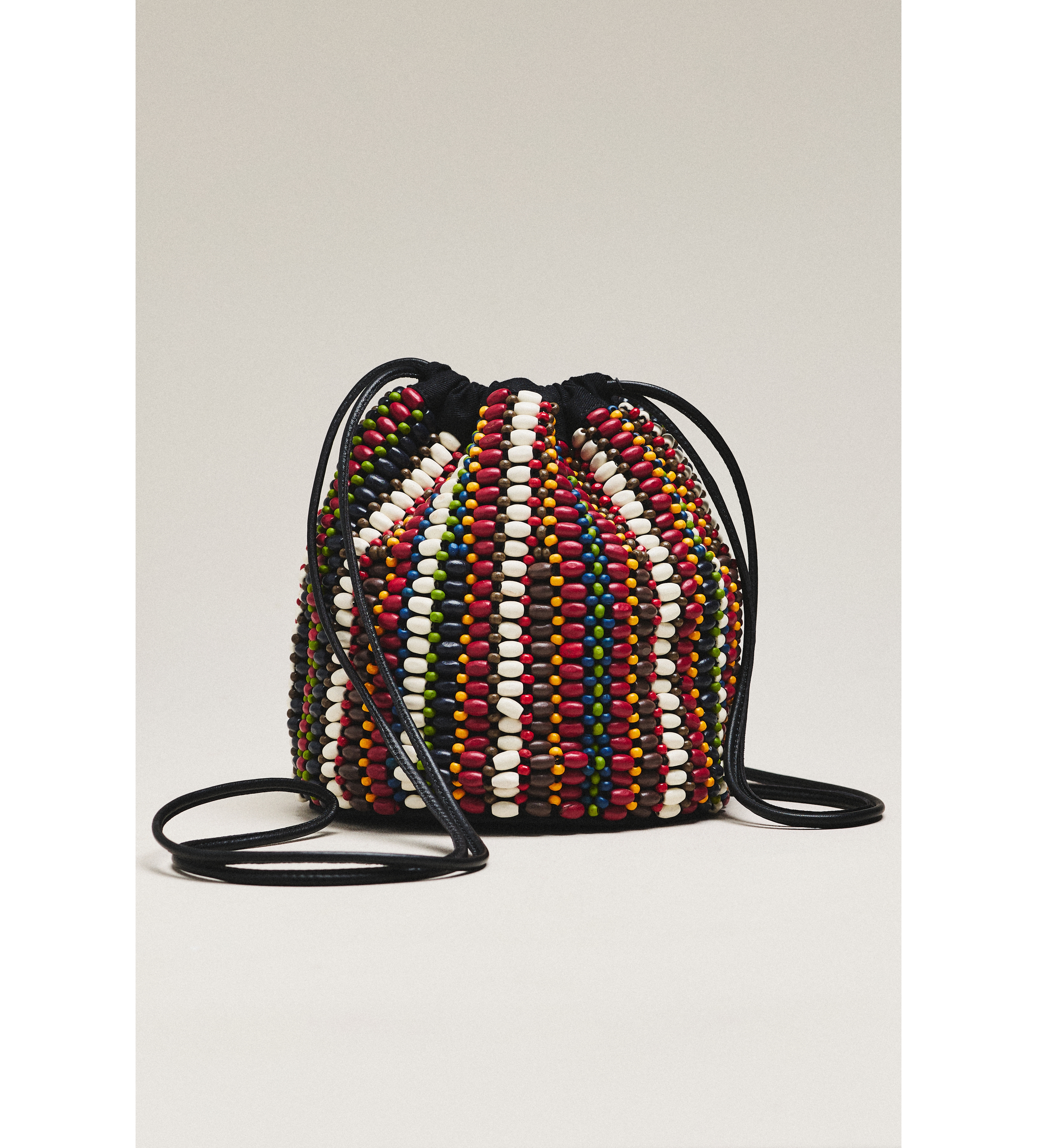 THE GREAT. Beaded Cinched Bucket Bag