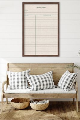 Kate & Laurel Framed Library Card Pinboard