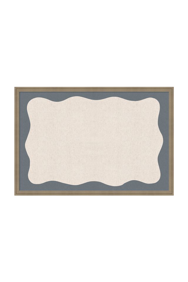 Kate & Laurel Framed Wavy Blue Pinboard #1