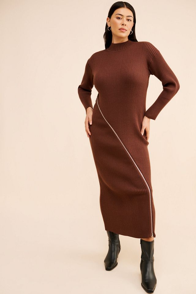 Eloquii Turtleneck Zipper Sweater Dress #3