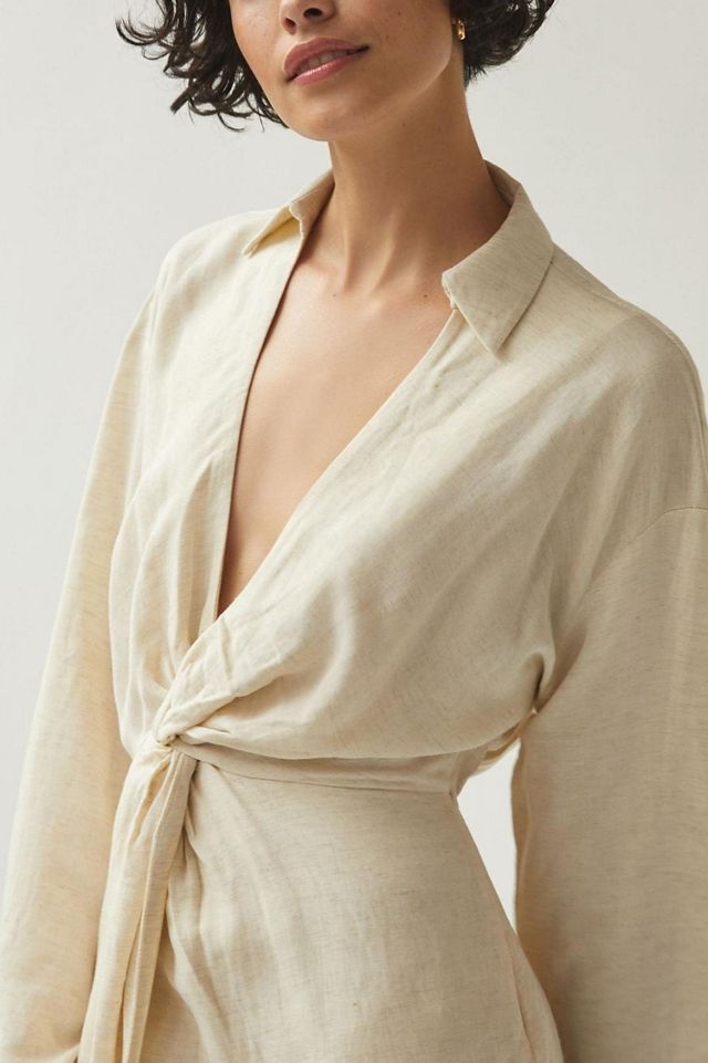 V-Neck Knot Front Midi Dress #2