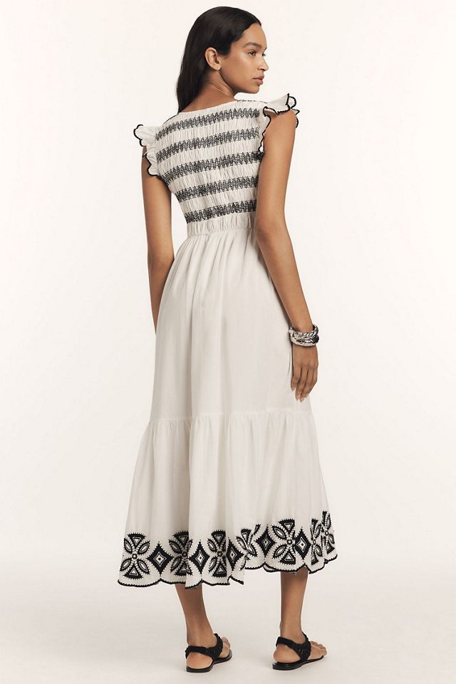 The Peregrine Midi Dress: Embroidered Smocked Edition #1