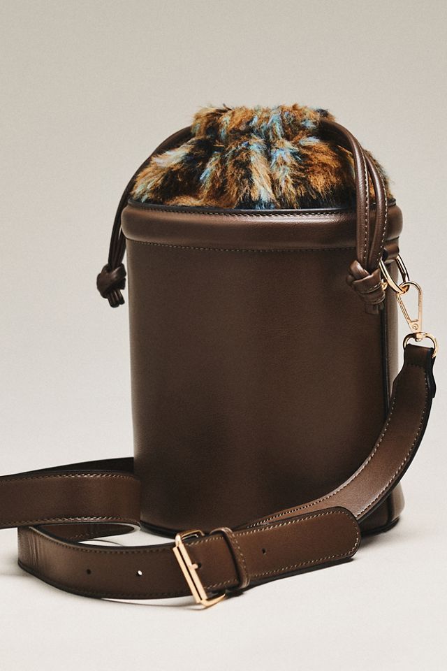 Maeve Faux Leather Cinched Bucket Bag #1