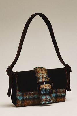 Sac baguette en velours à bandoulière Maeve