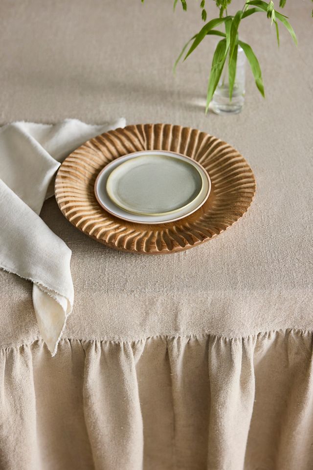 Ruffle Hem Linen Tablecloth #2