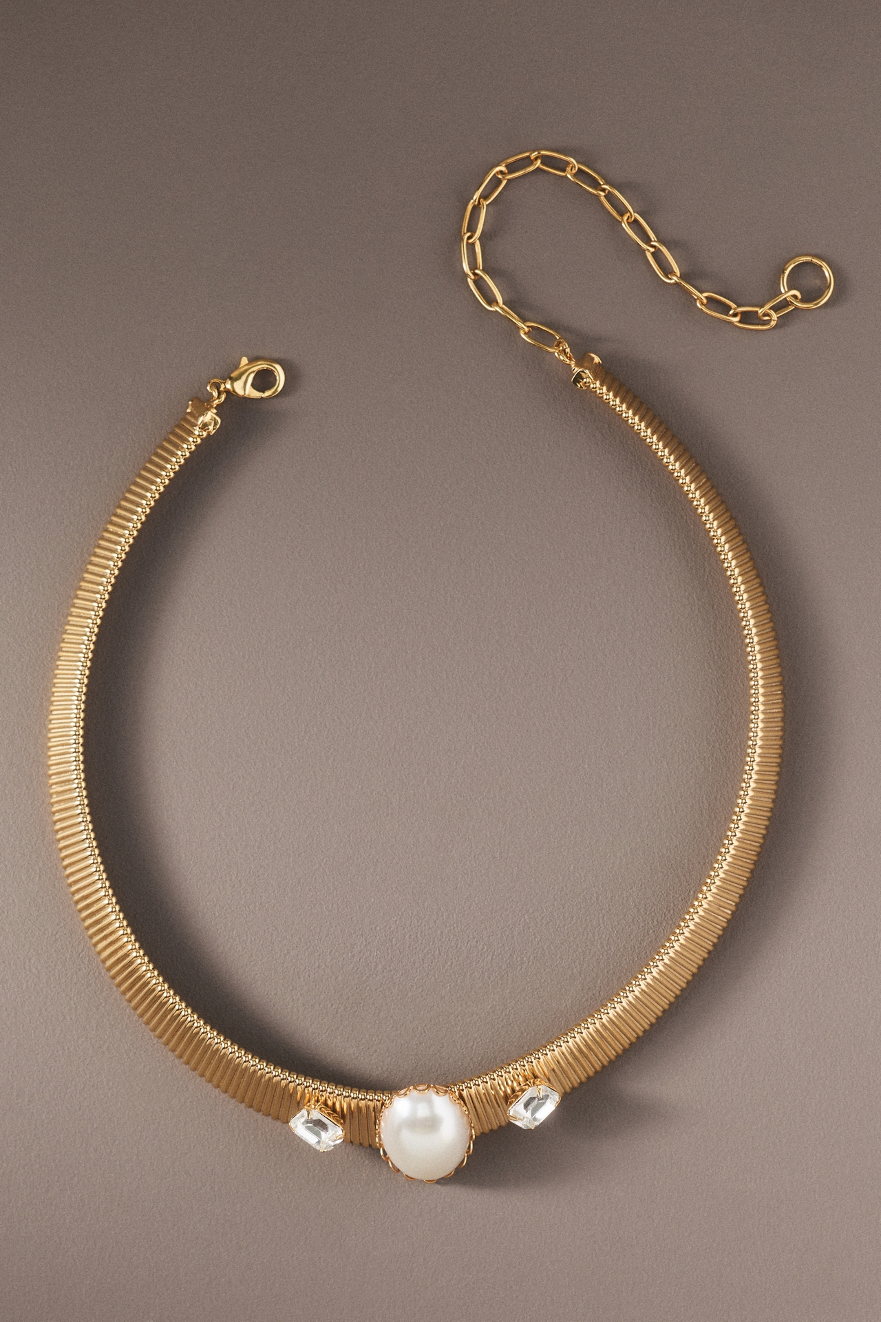 The Pink Reef Pearl & Crystal Collar Necklace