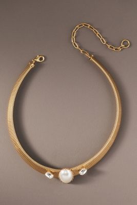 The Pink Reef Pearl & Crystal Collar Necklace