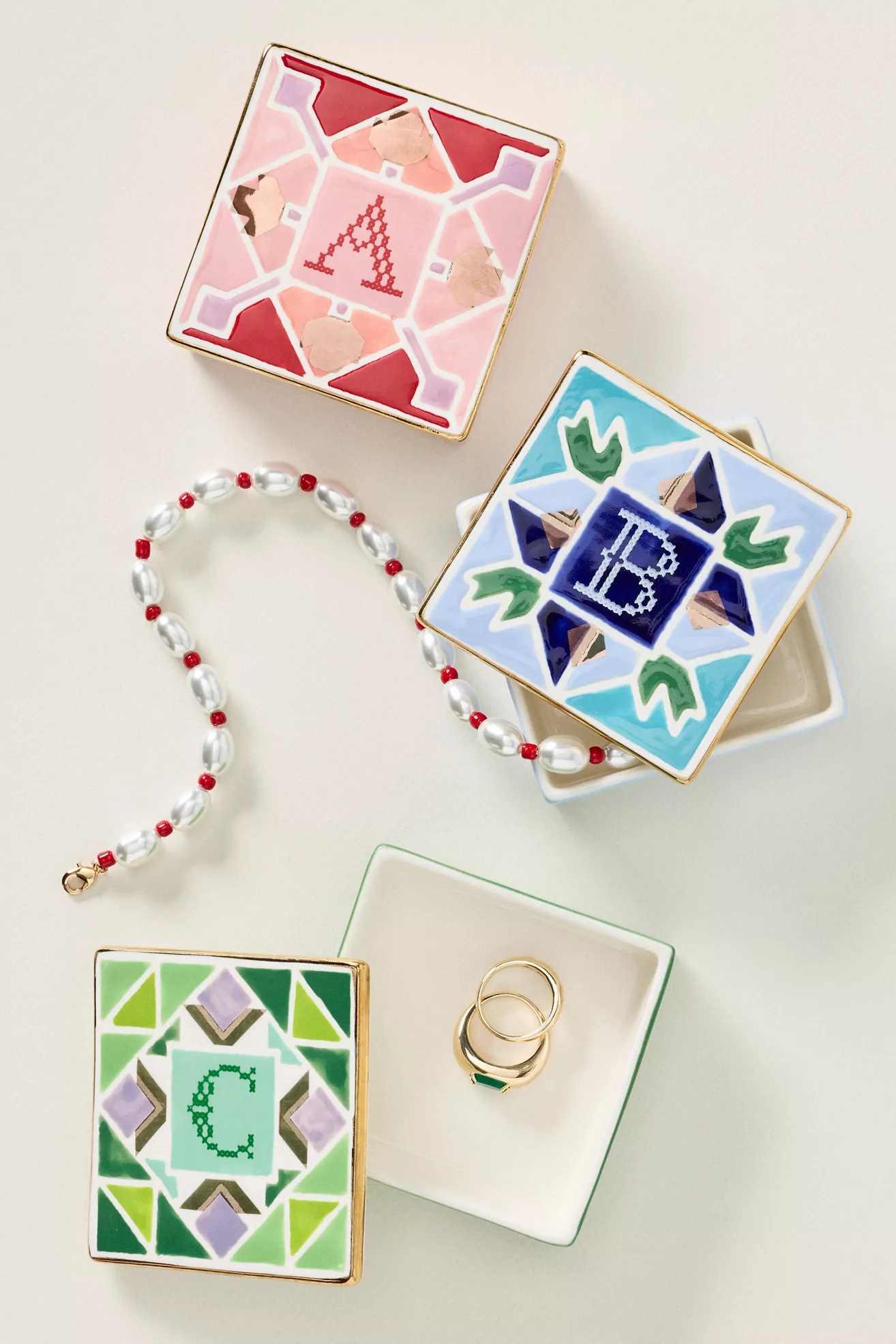 Quilted Monogram Trinket Box - thumbnail 2