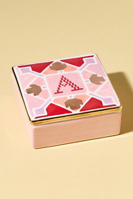Quilted Monogram Trinket Box