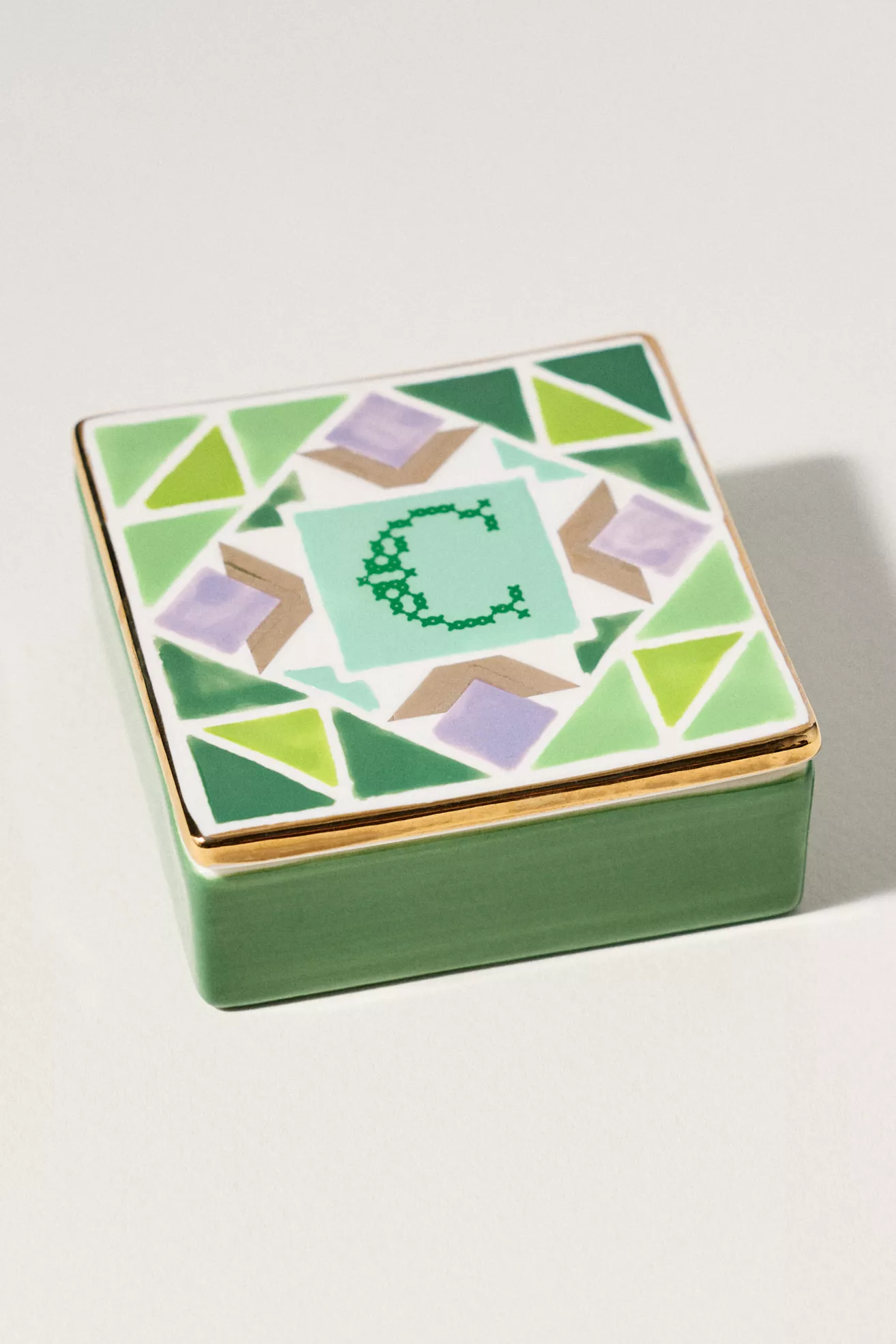 Quilted Monogram Trinket Box - thumbnail 9