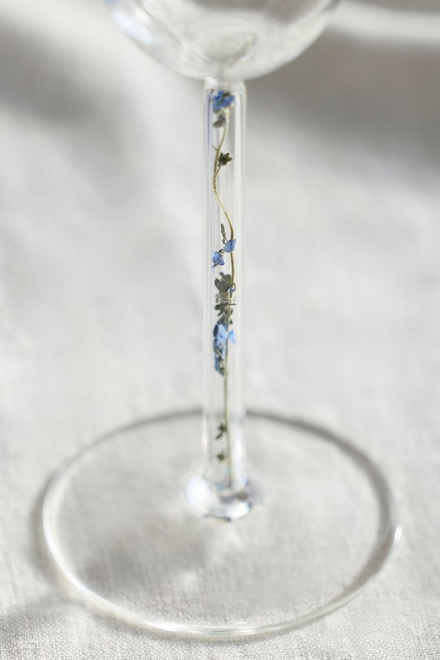Preserved Floral Flute Glass #1