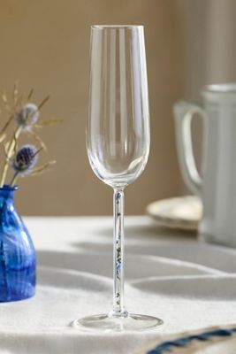 Preserved Floral Flute Glass