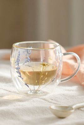 Preserved Floral Glass Mug