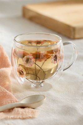 Preserved Floral Glass Mug