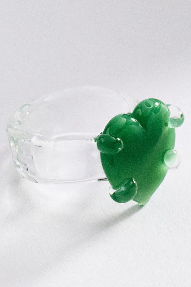 Levens Glass Love Heart Ring #1