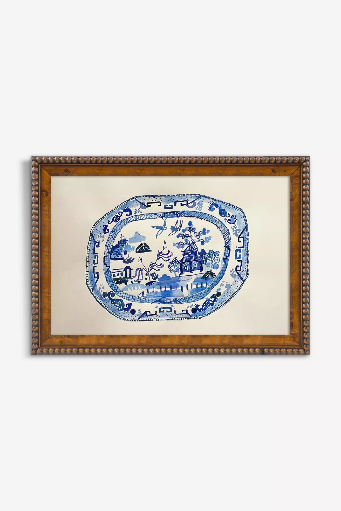 Japanese Blue Willow Wall Art