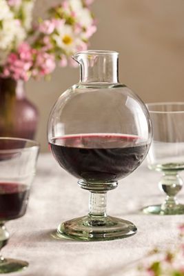 Footed Glass Orb Decanter