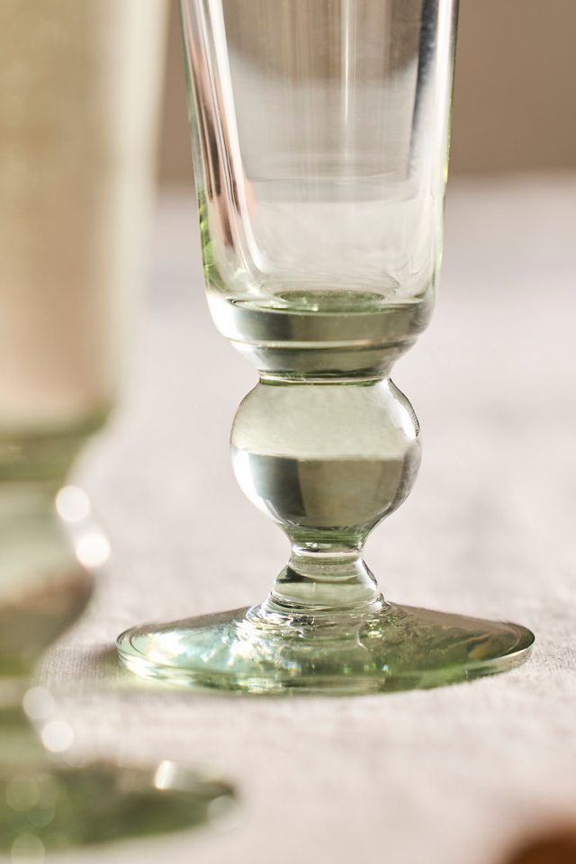 Ball Footed Glass Flutes, Set of 2 #1
