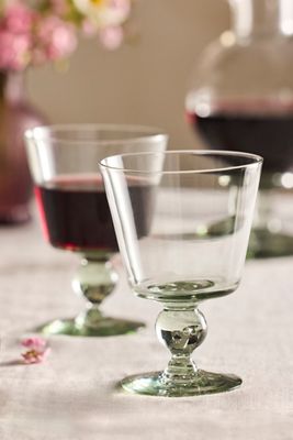 Ball Footed Red Wine Glasses, Set of 2