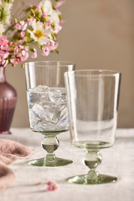 Ball Footed Water Glasses, Set of 2