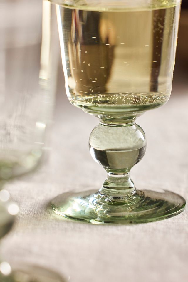 Ball Footed White Wine Glasses, Set of 2 #1